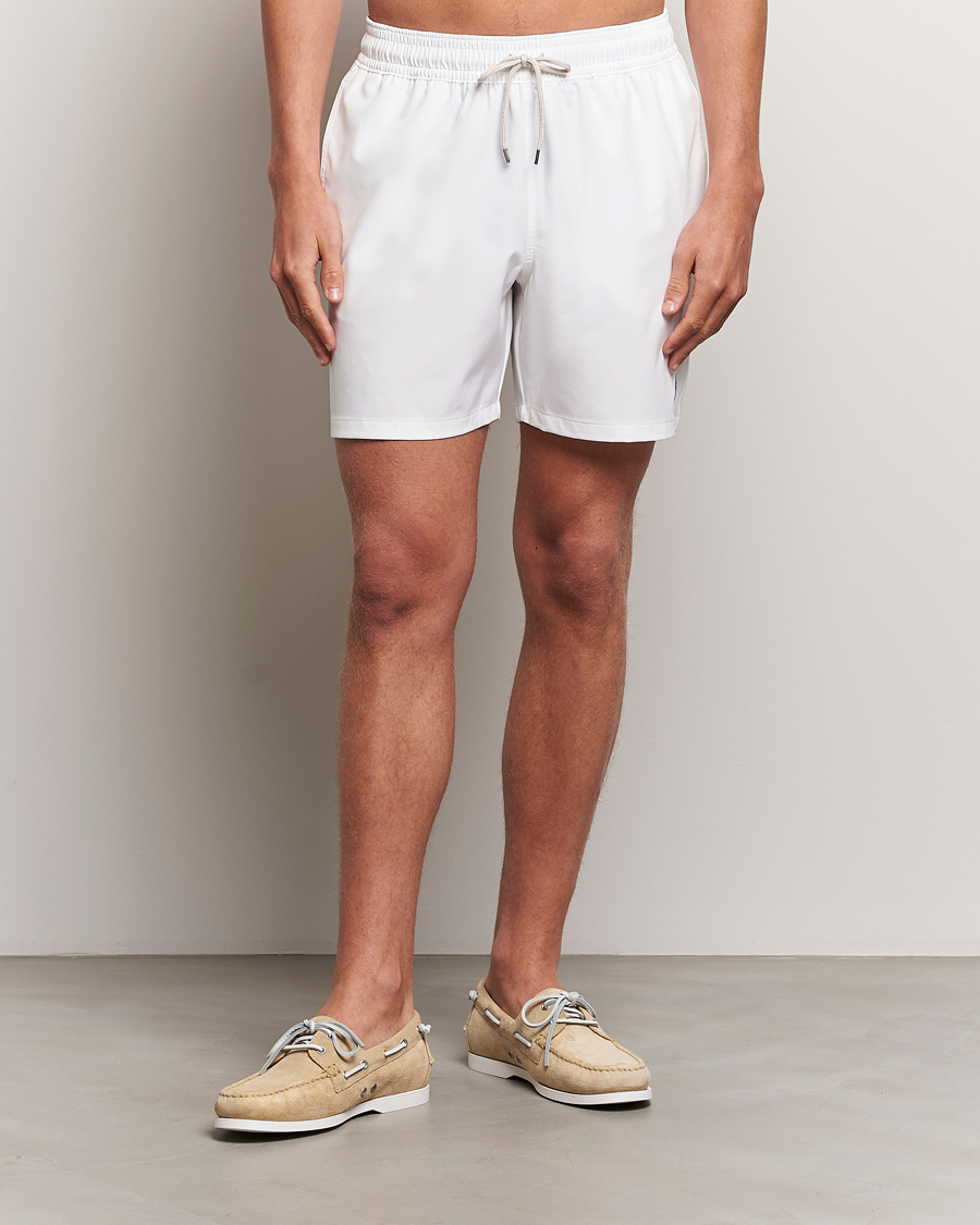 Heren | Zwembroek Met Trekkoord | Polo Ralph Lauren | Recycled Traveler Boxer Swimshorts White/Liberty