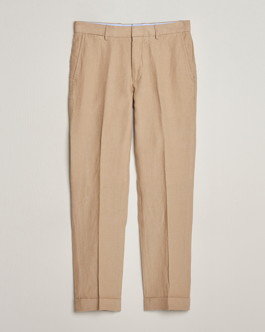 Heren | Broeken | Polo Ralph Lauren | Linen Pleated Trousers Coastal Beige