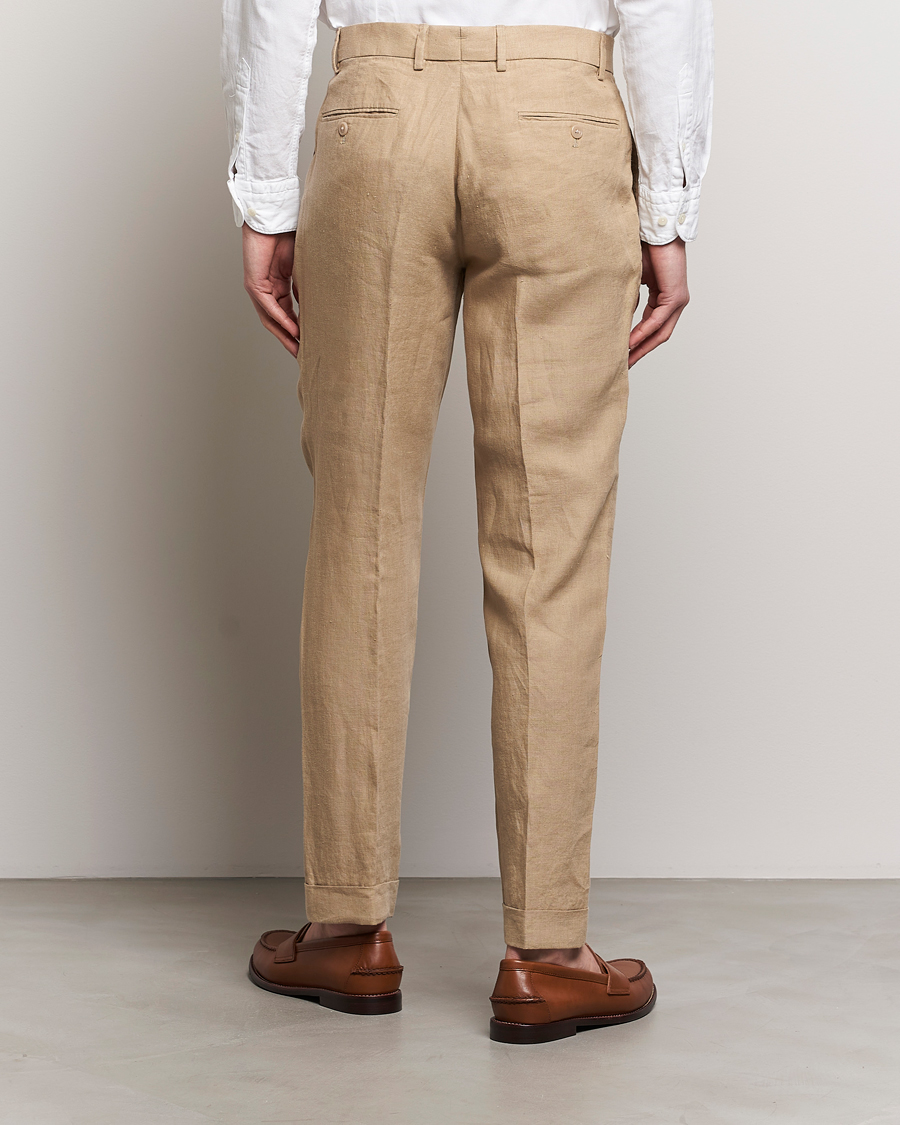 Heren | Broeken | Polo Ralph Lauren | Linen Pleated Trousers Coastal Beige