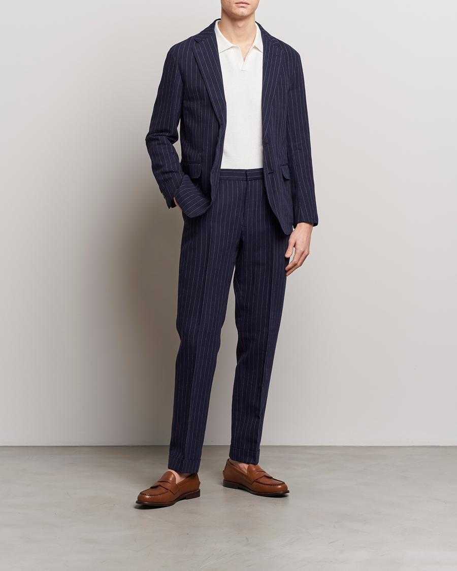 Heren | Blazers | Polo Ralph Lauren | Linen Pinstripe Sportcoat Navy/Cream