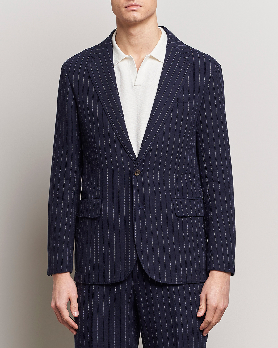 Men | Smart Casual | Polo Ralph Lauren | Linen Pinstripe Sportcoat Navy/Cream