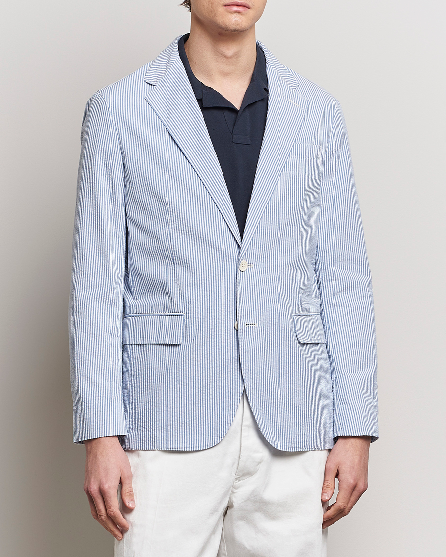 Heren | Katoenen blazers | Polo Ralph Lauren | Seersucker Sportcoat Bright Blue