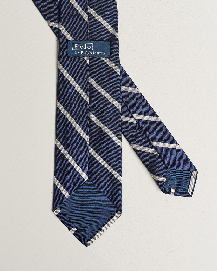 Heren | Donker pak | Polo Ralph Lauren | Striped Tie Navy/White