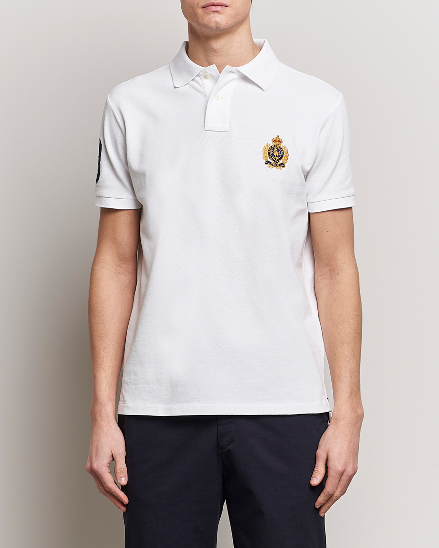 Heren | Poloshirts met korte mouwen | Polo Ralph Lauren | Custom Slim Fit Match Club Polo White