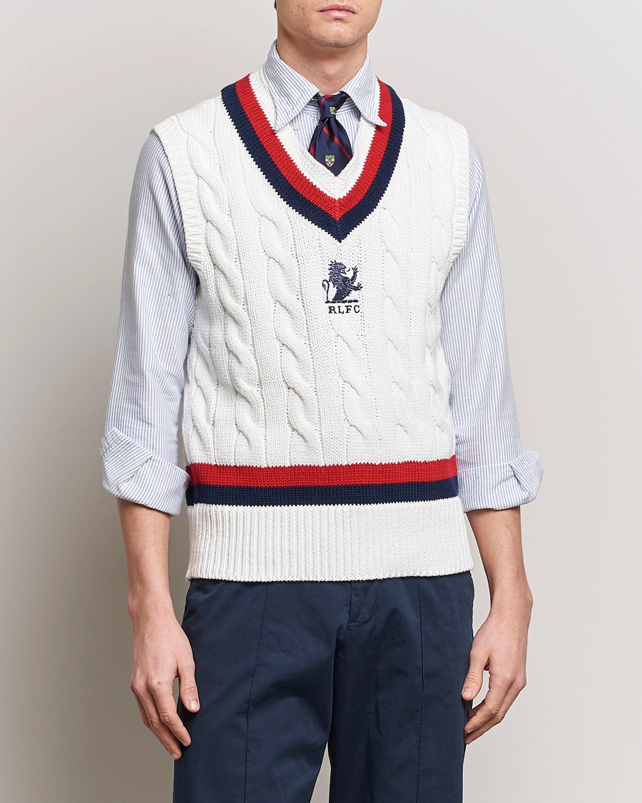 Heren | Pullovers | Polo Ralph Lauren | Cotton Knitted Cricket Vest Deckwash White
