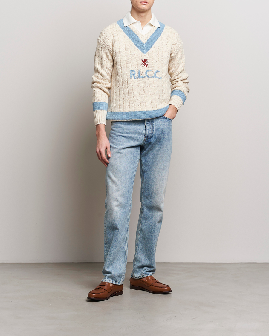 Heren | Truien | Polo Ralph Lauren | Cotton/Cashmere Cricket Knitted Sweater Parchment Cream