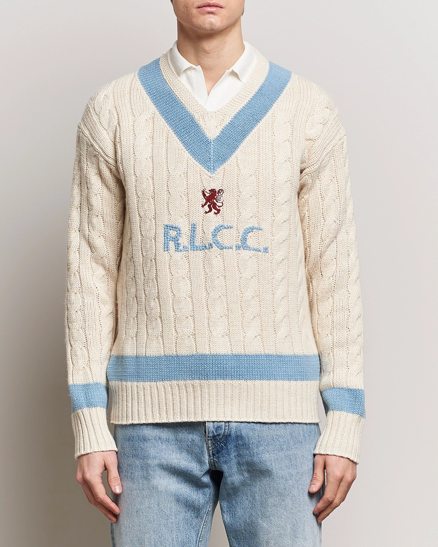 Heren | Sale | Polo Ralph Lauren | Cotton/Cashmere Cricket Knitted Sweater Parchment Cream