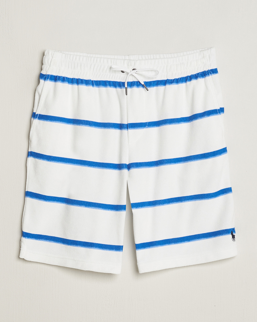 Heren | Korte broek | Polo Ralph Lauren | Cotton Terry Striped Drawstring Shorts Blue/White