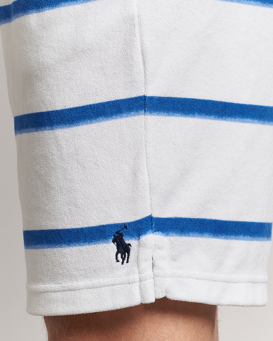 Heren | Korte broek | Polo Ralph Lauren | Cotton Terry Striped Drawstring Shorts Blue/White