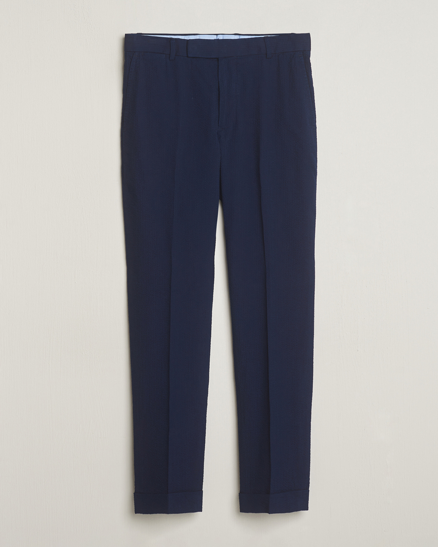 Heren | Broeken | Polo Ralph Lauren | Pleated Seersucker Trousers Indigo