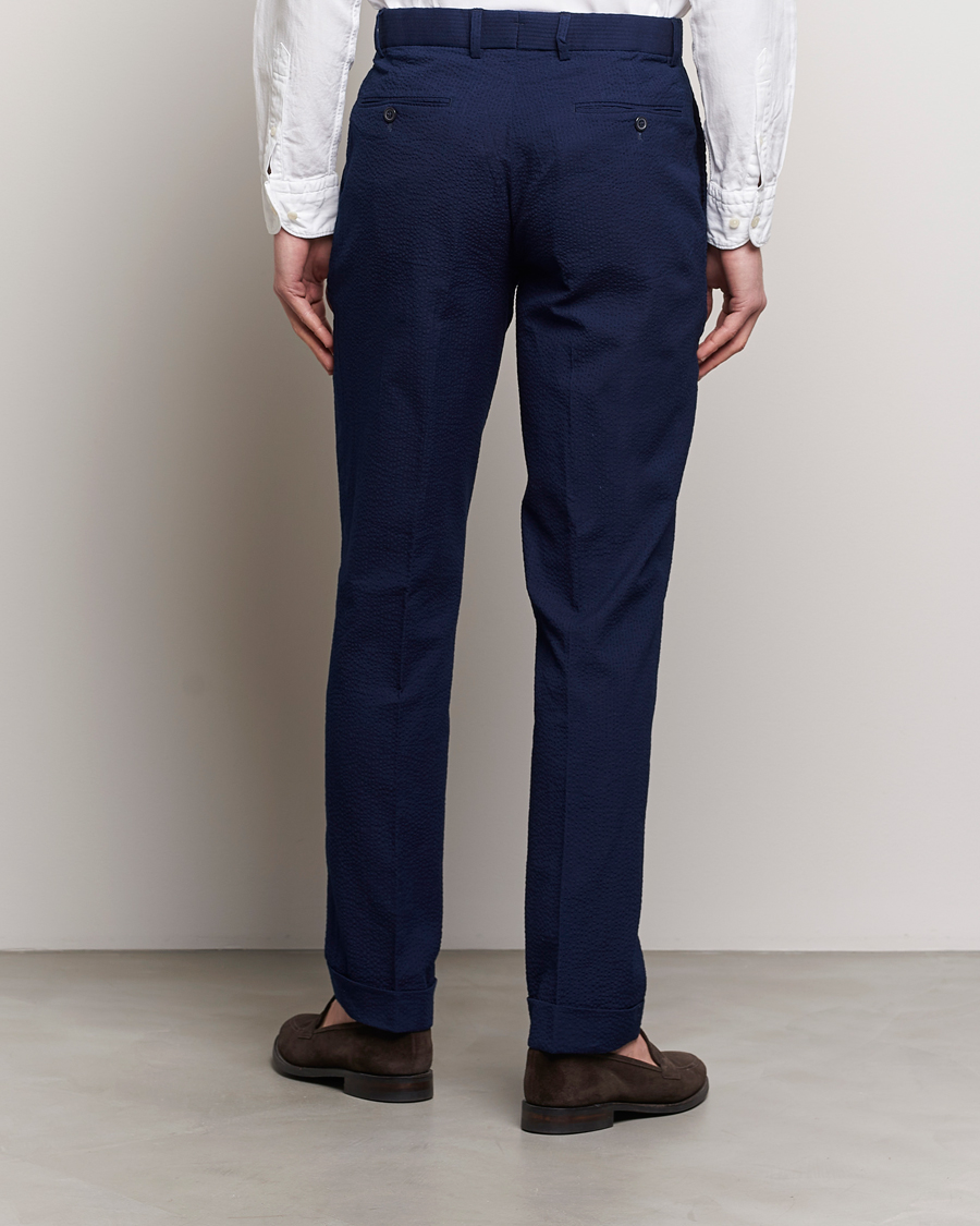 Heren | Broeken | Polo Ralph Lauren | Pleated Seersucker Trousers Indigo