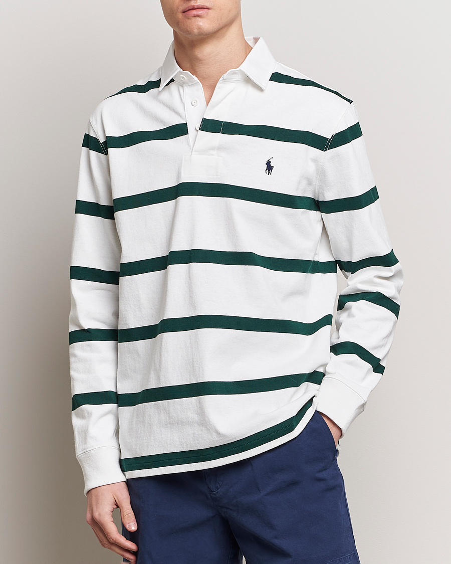 Heren | Rugbyshirts | Polo Ralph Lauren | Wimbledon Rugby Sweater White/Moss Agate