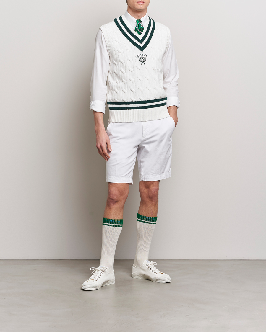 Heren | Truien | Polo Ralph Lauren | Wimbledon Cricket Vest White/Moss Agate