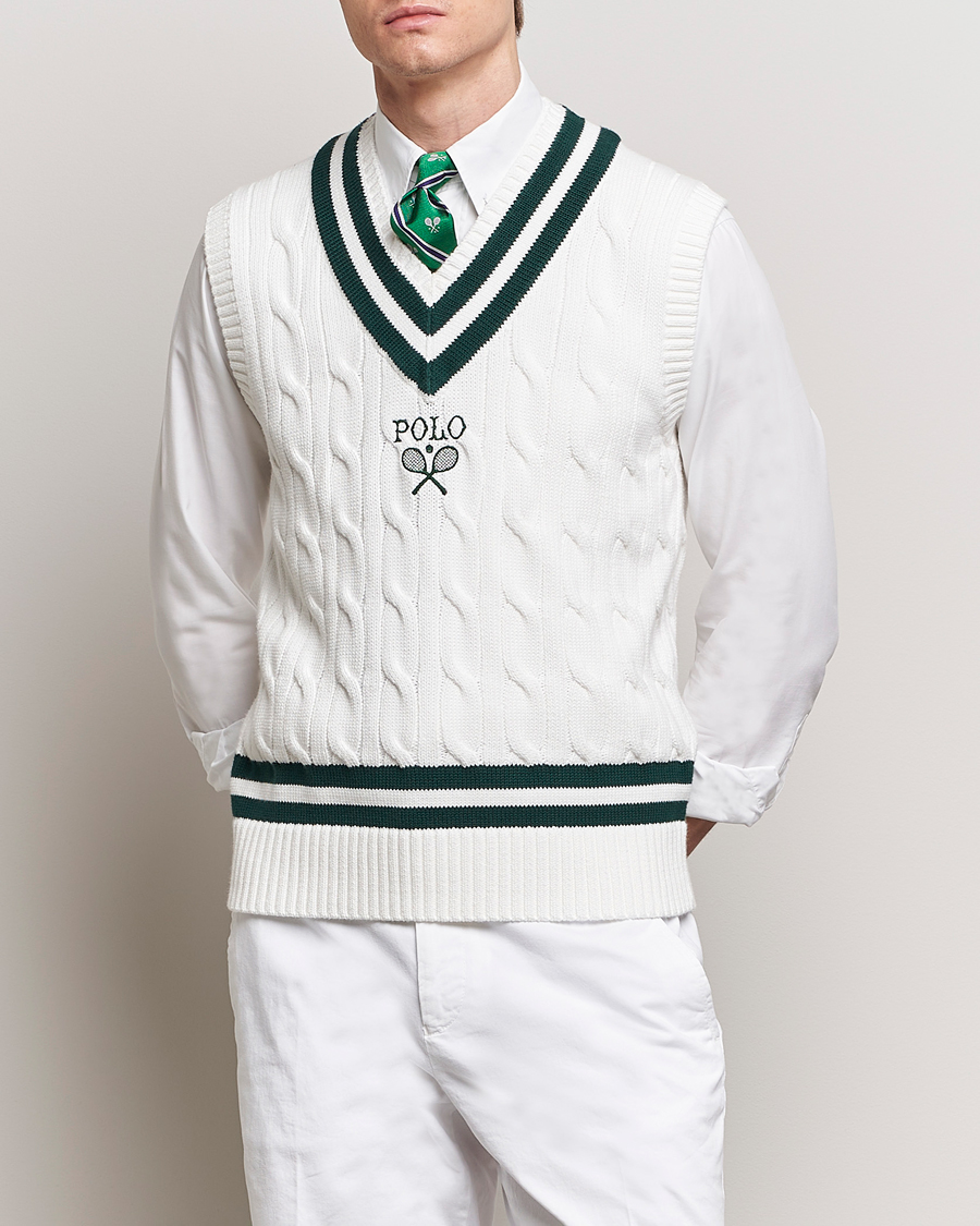 Heren |  | Polo Ralph Lauren | Wimbledon Cricket Vest White/Moss Agate