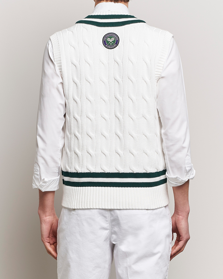 Heren | Truien | Polo Ralph Lauren | Wimbledon Cricket Vest White/Moss Agate