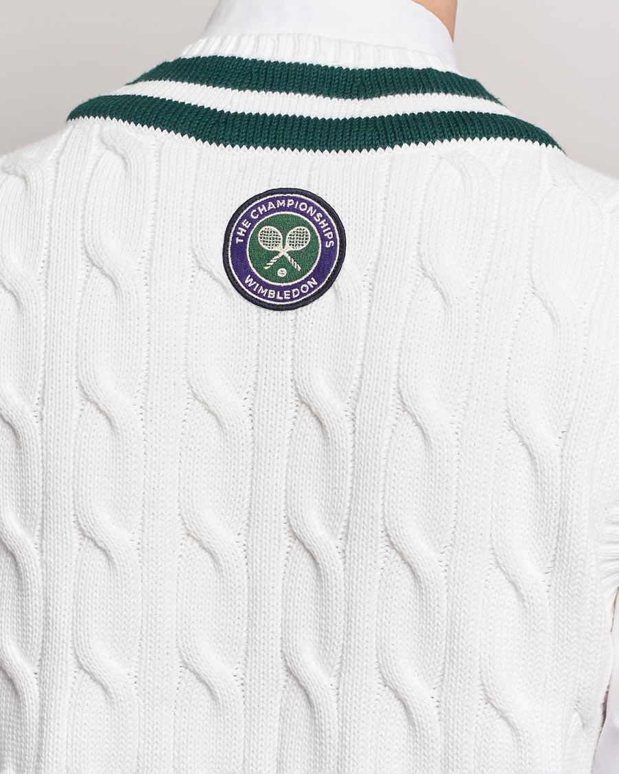 Heren | Truien | Polo Ralph Lauren | Wimbledon Cricket Vest White/Moss Agate