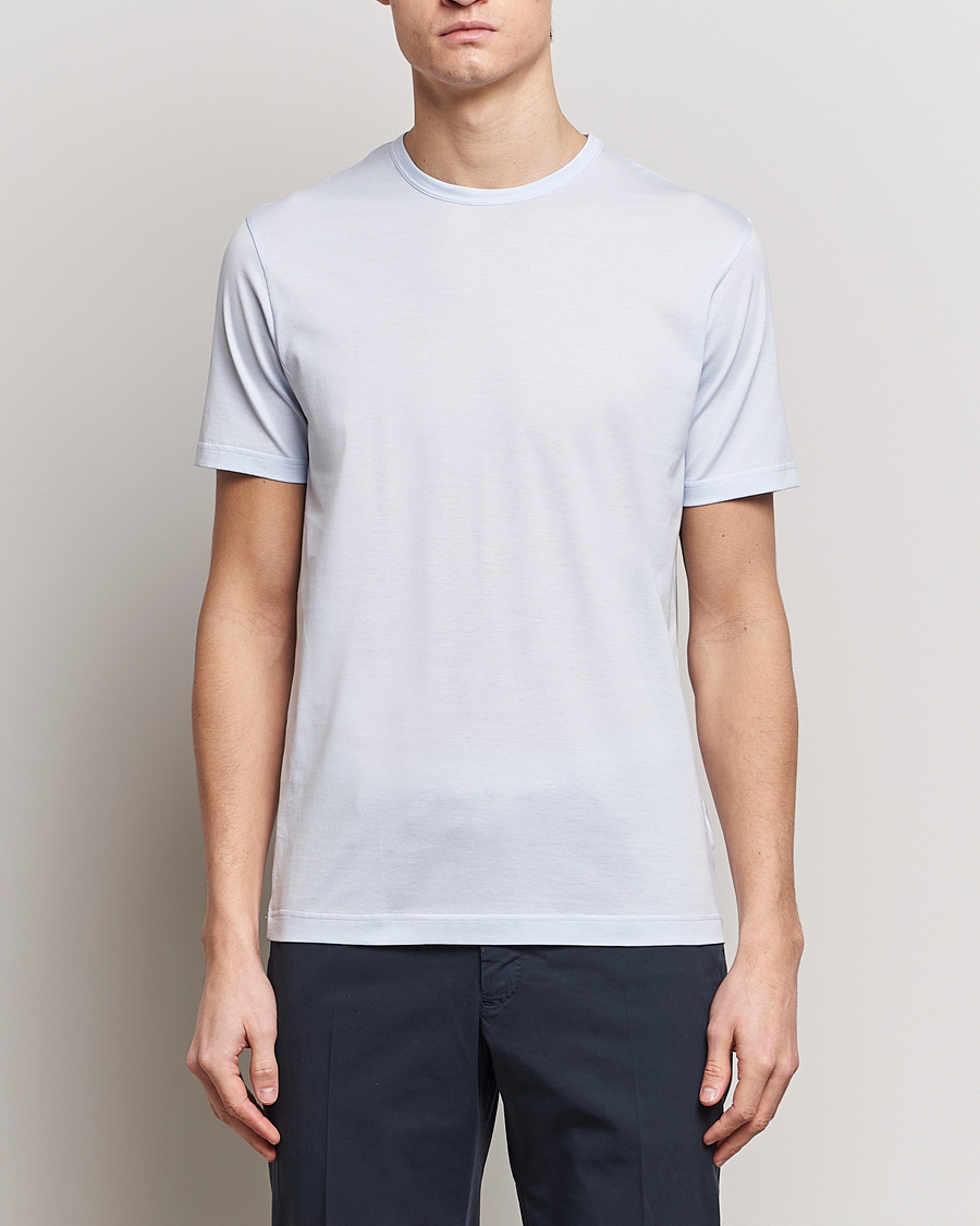 Heren |  | Sunspel | Crew Neck Cotton Tee Light Blue