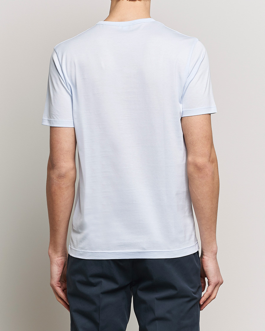 Heren | T-shirts | Sunspel | Crew Neck Cotton Tee Light Blue