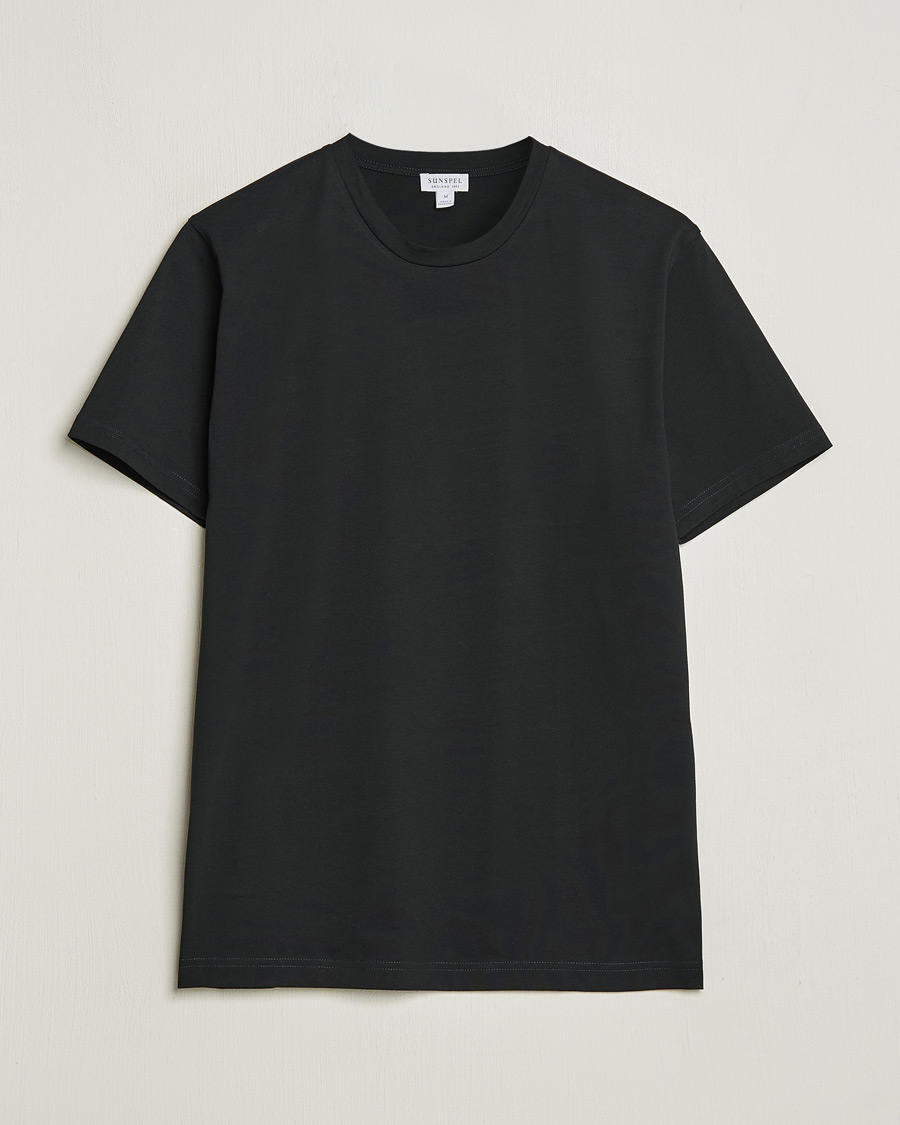 Heren | T-shirts | Sunspel | Riviera Midweight T-Shirt Black