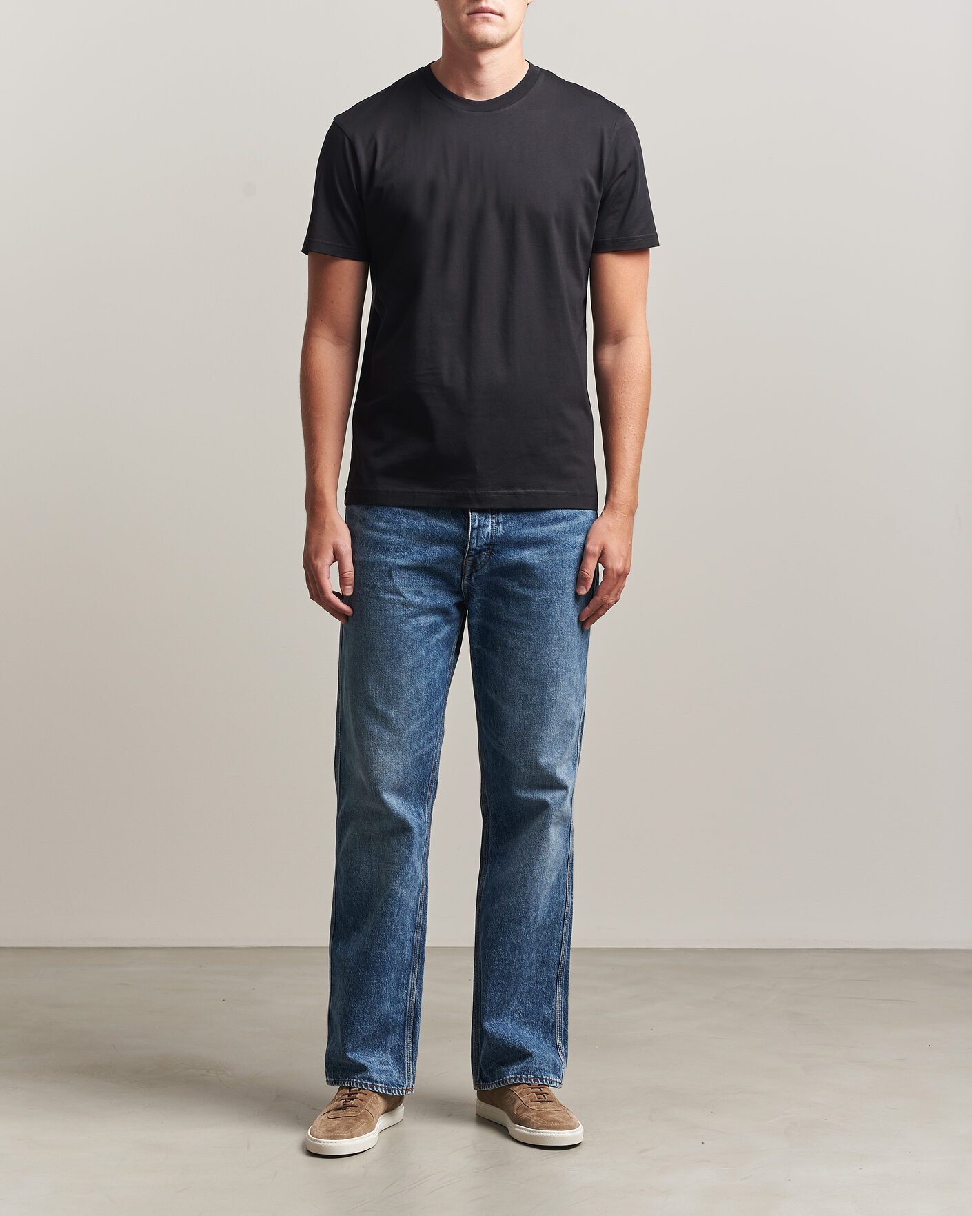 Heren | T-shirts | Sunspel | Riviera Midweight T-Shirt Black