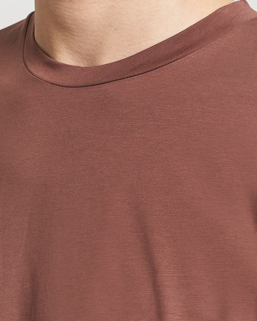 Heren | T-shirts | Sunspel | Riviera Midweight Tee Brown