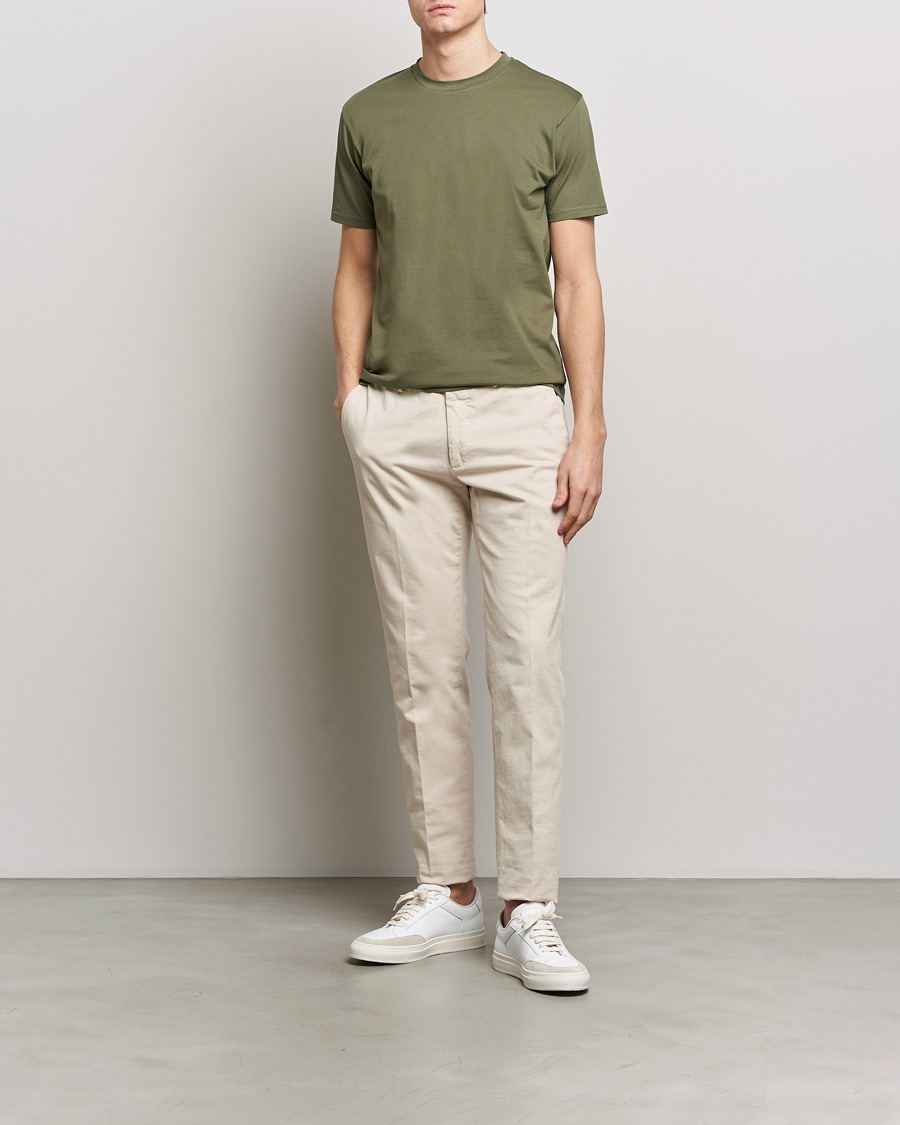 Heren | T-shirts | Sunspel | Riviera Midweight Tee Khaki