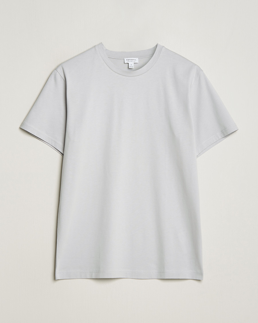 Heren | T-shirts | Sunspel | Riviera Midweight Tee Smoke
