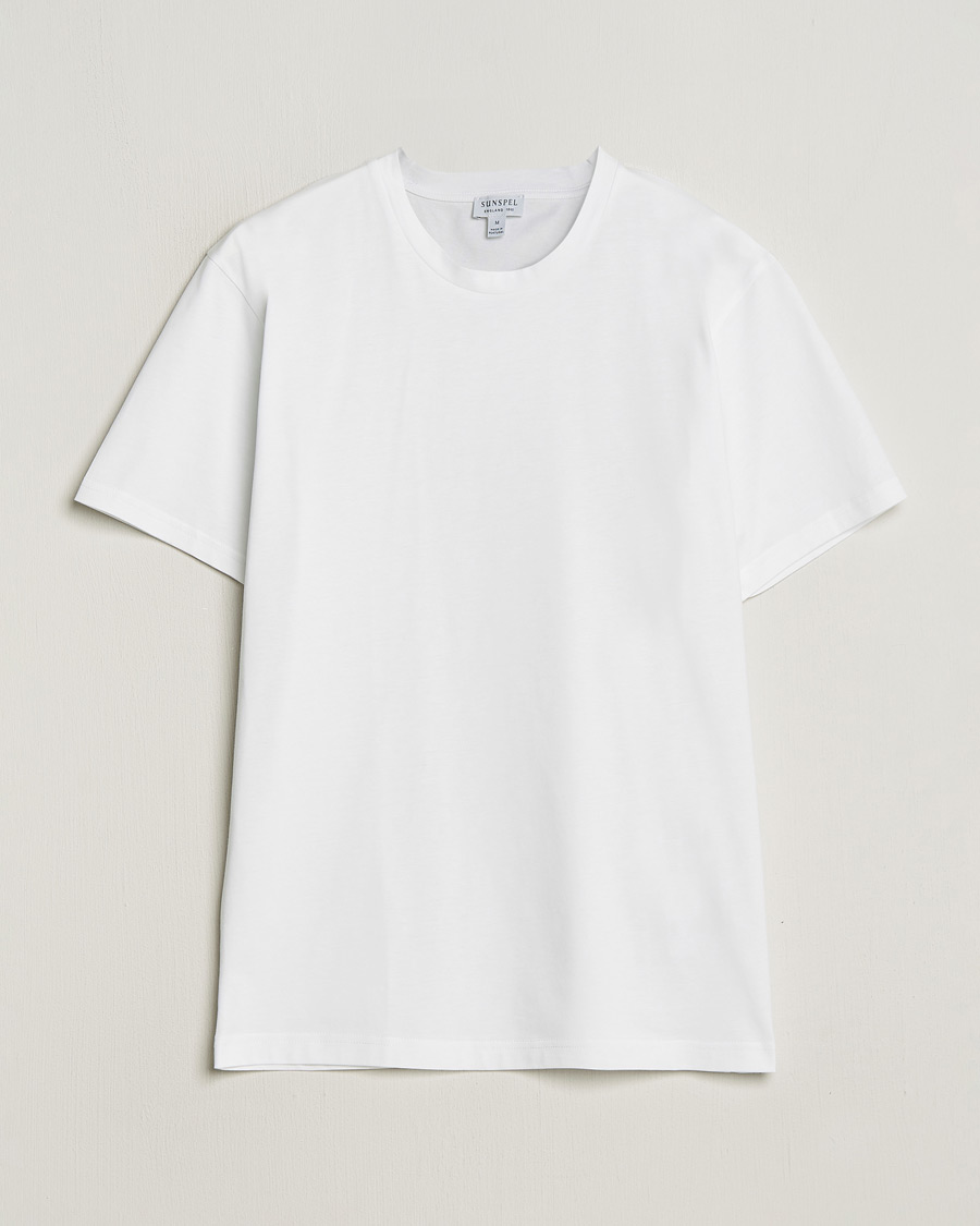 Heren | T-shirts | Sunspel | Riviera Midweight T-Shirt White