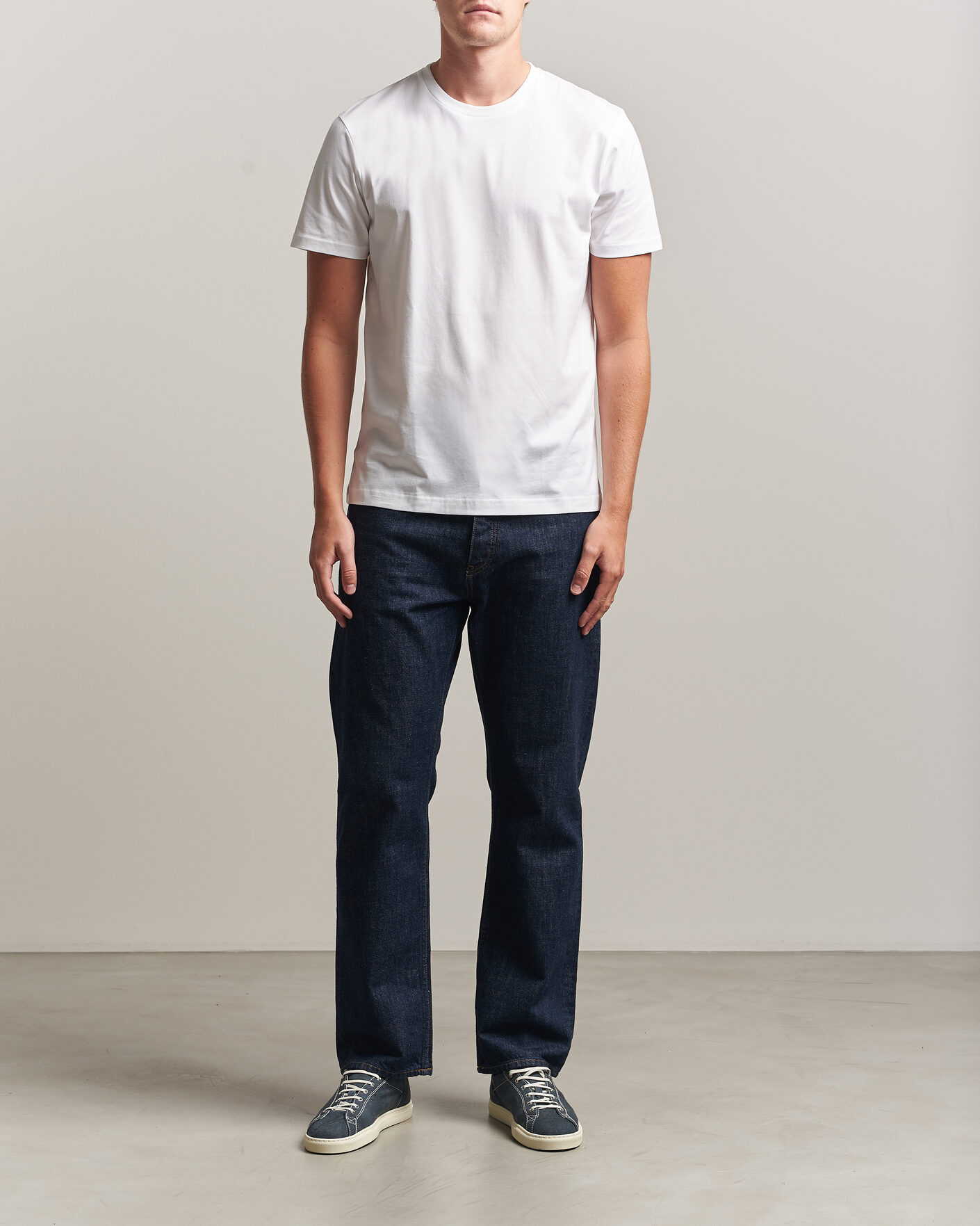 Heren | T-shirts | Sunspel | Riviera Midweight T-Shirt White
