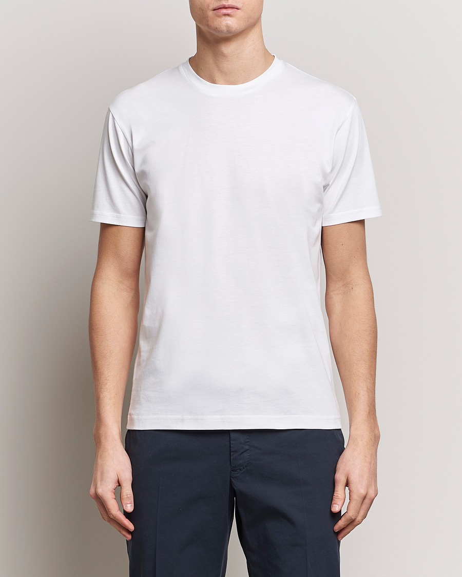 Heren | T-shirts met korte mouwen | Sunspel | Riviera Midweight Tee White