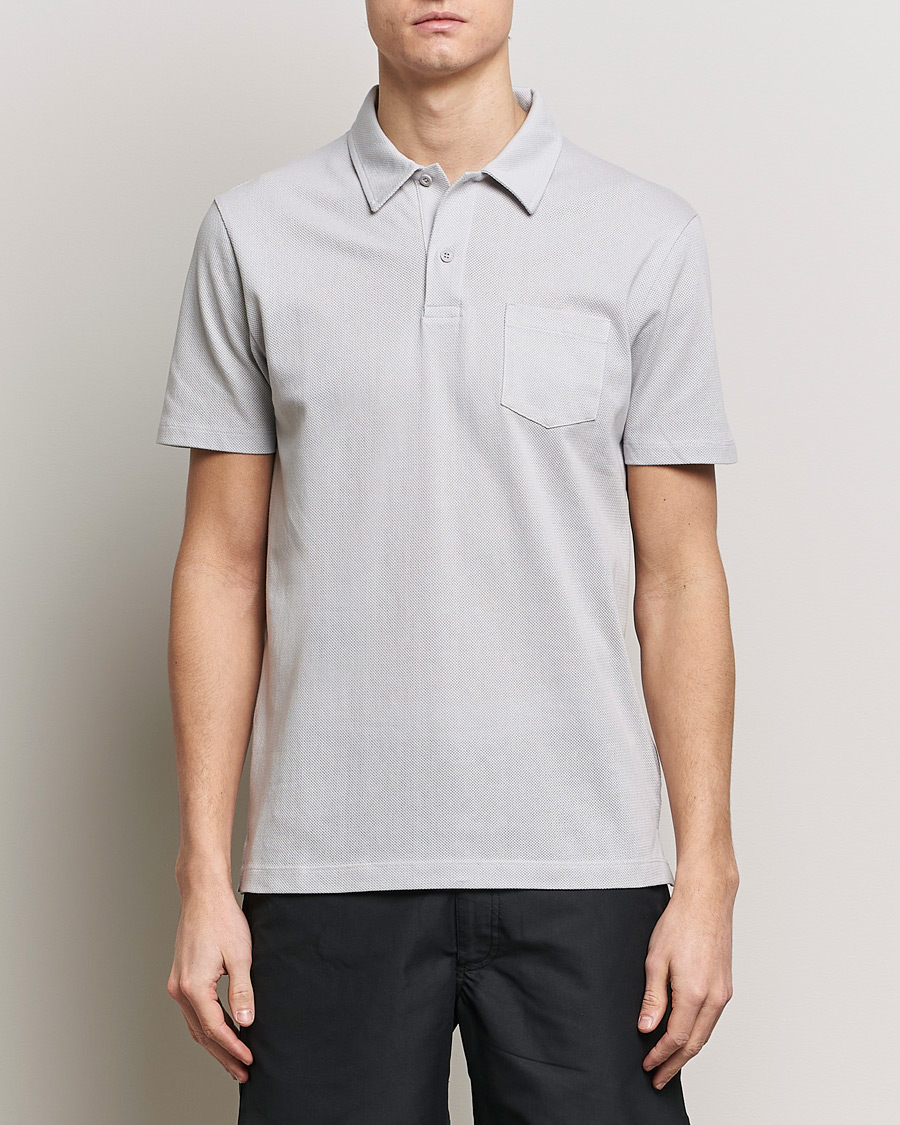 Heren | Poloshirts met korte mouwen | Sunspel | Riviera Polo Shirt Smoke