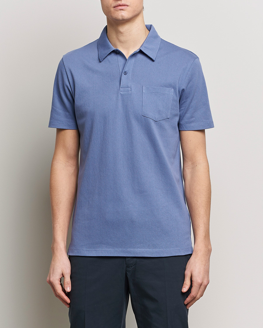 Heren | Poloshirts met korte mouwen | Sunspel | Riviera Polo Shirt Grape