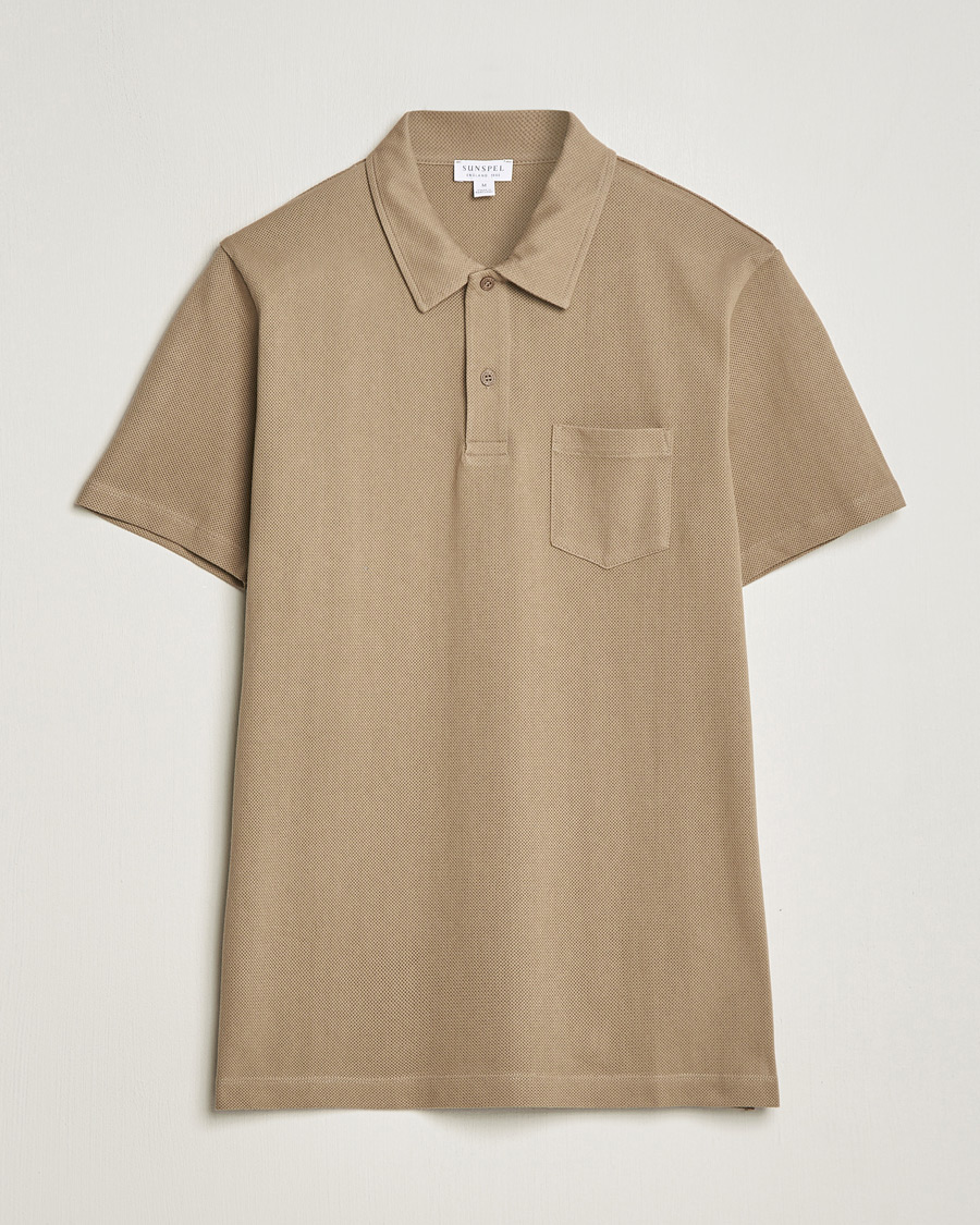 Heren | Polo's | Sunspel | Riviera Polo Shirt Dark Stone