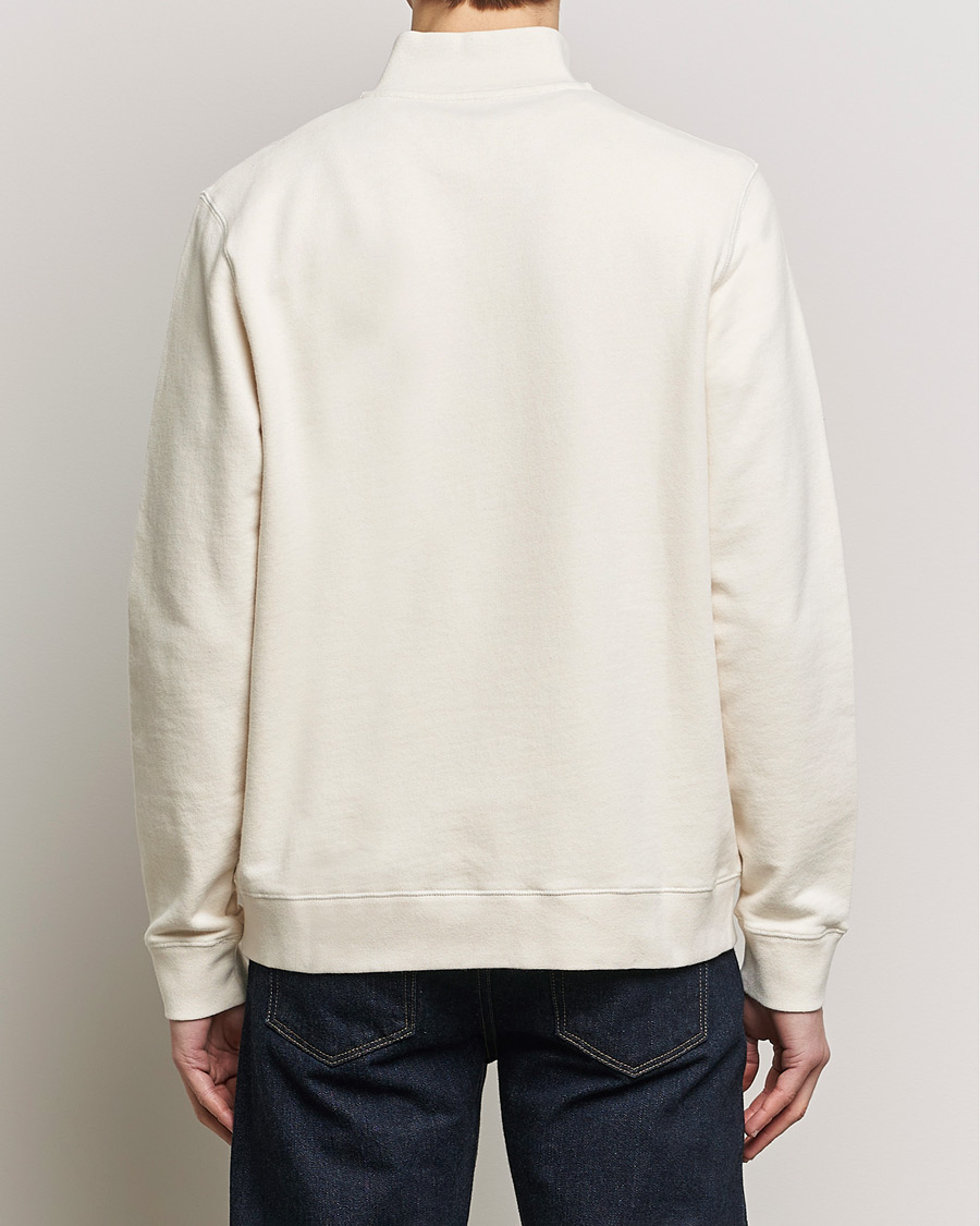 Heren | Truien | Sunspel | Loopback Half Zip Sweatshirt Undyed