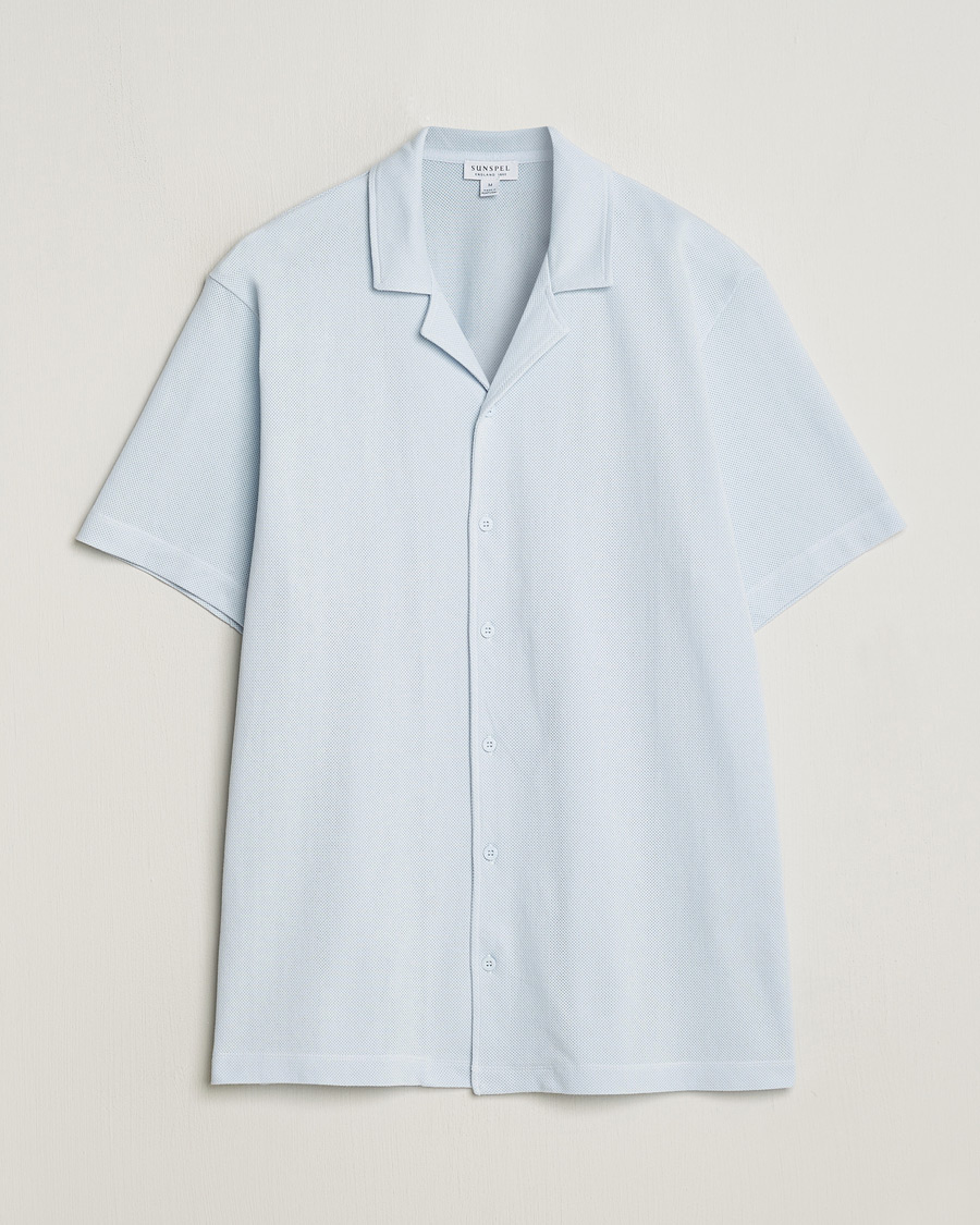 Heren | Overhemden | Sunspel | Riviera Resort Shirt Light Blue