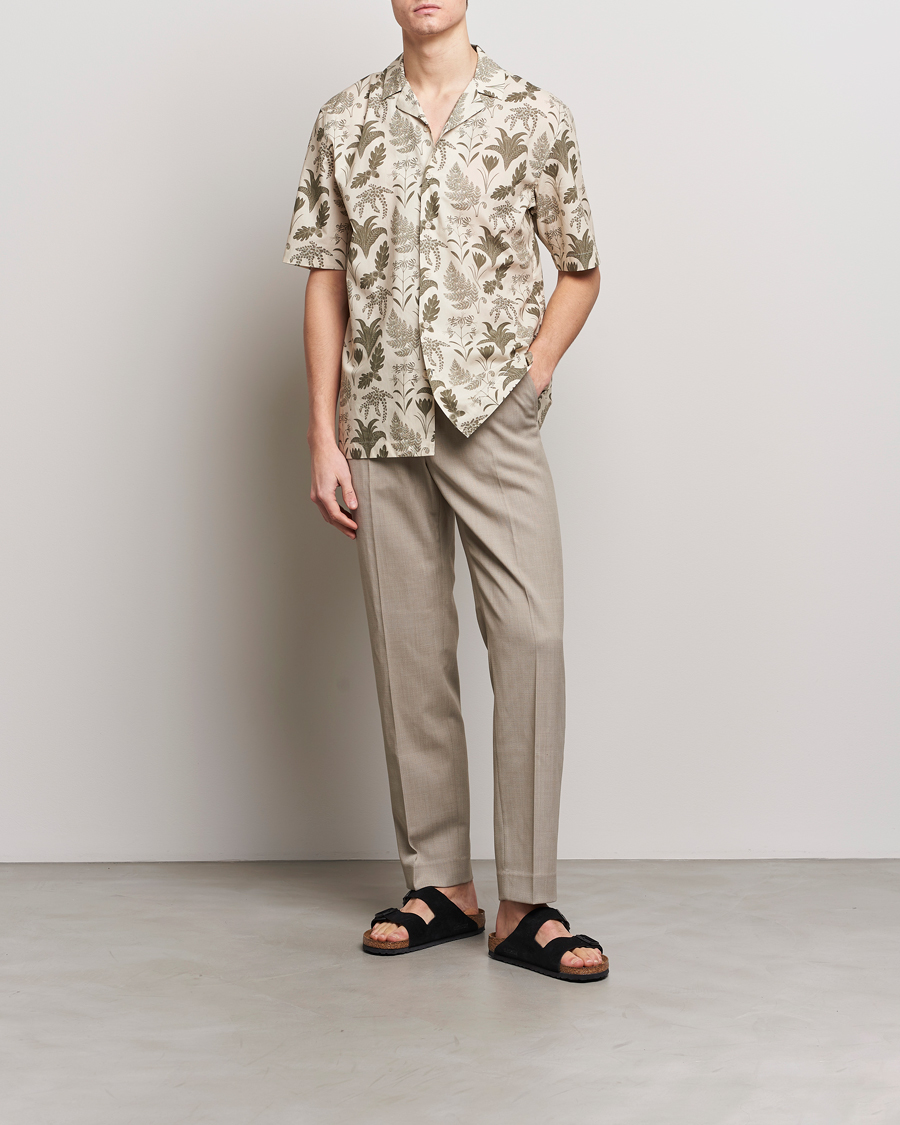 Heren | Overhemden | Sunspel | Katie Scott Short Sleeve Printed Resort Shirt Ecru
