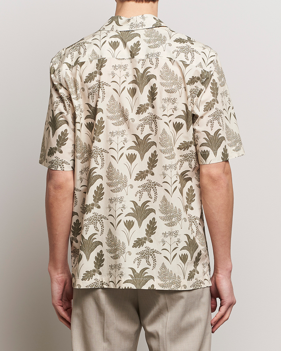 Heren | Overhemden | Sunspel | Katie Scott Short Sleeve Printed Resort Shirt Ecru