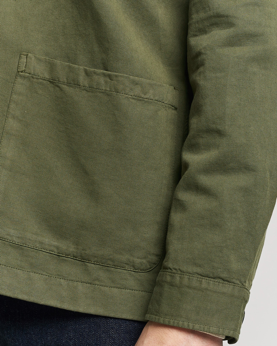 Heren | Overhemden | Sunspel | Twin Pocket Cotton/Linen Jacket Khaki
