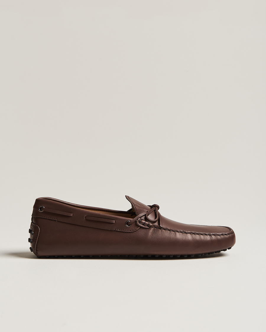 Heren | Tod's Lacetto Gommino Carshoe Dark Brown Calf | Tod's | Lacetto Gommino Carshoe Dark Brown Calf