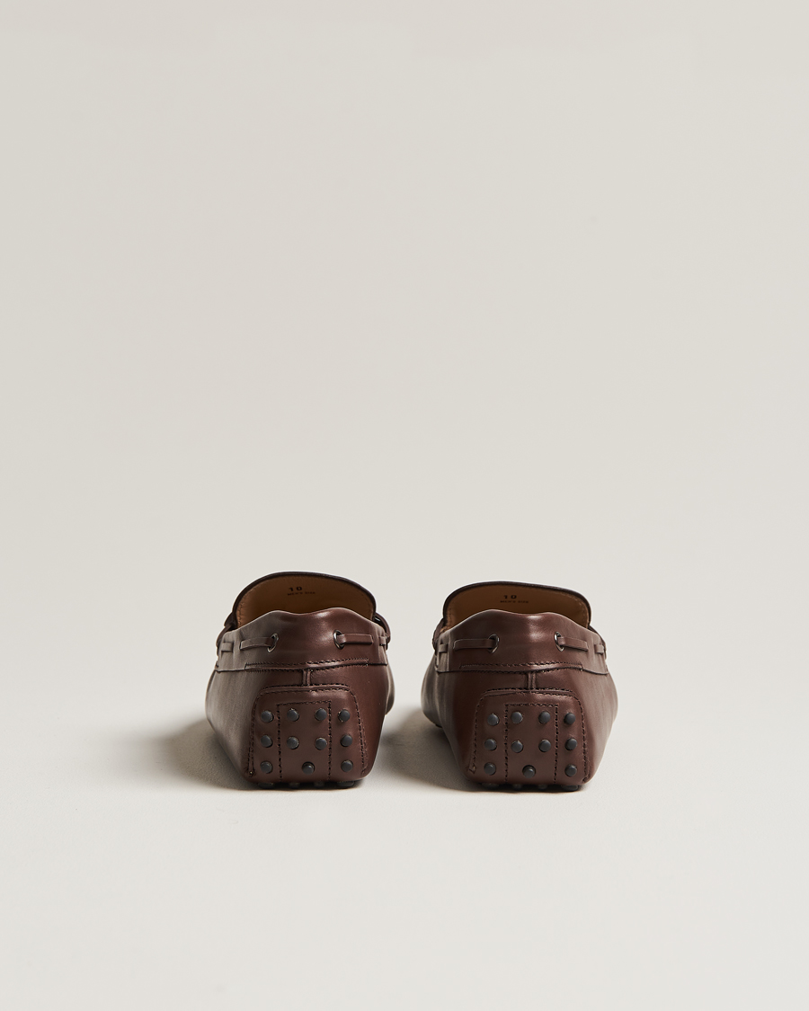 Heren | Tod's Lacetto Gommino Carshoe Dark Brown Calf | Tod's | Lacetto Gommino Carshoe Dark Brown Calf