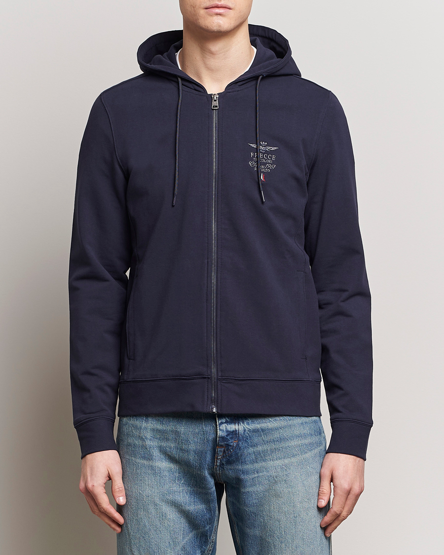 Heren |  | Aeronautica Militare | Full Zip Hoodie Navy