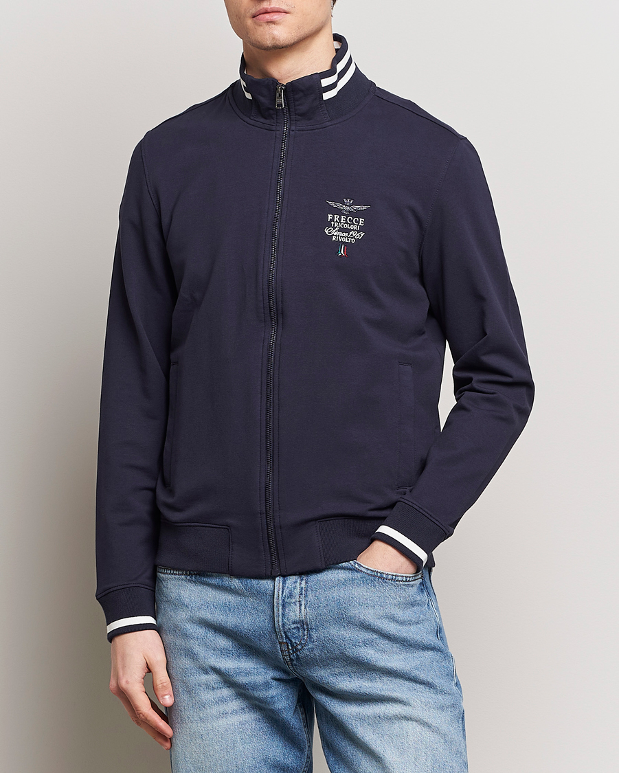 Heren | Sale | Aeronautica Militare | Full Zip Sweater Navy