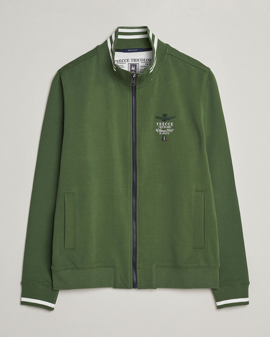 Heren | Truien | Aeronautica Militare | Full Zip Sweater Seaweed Green