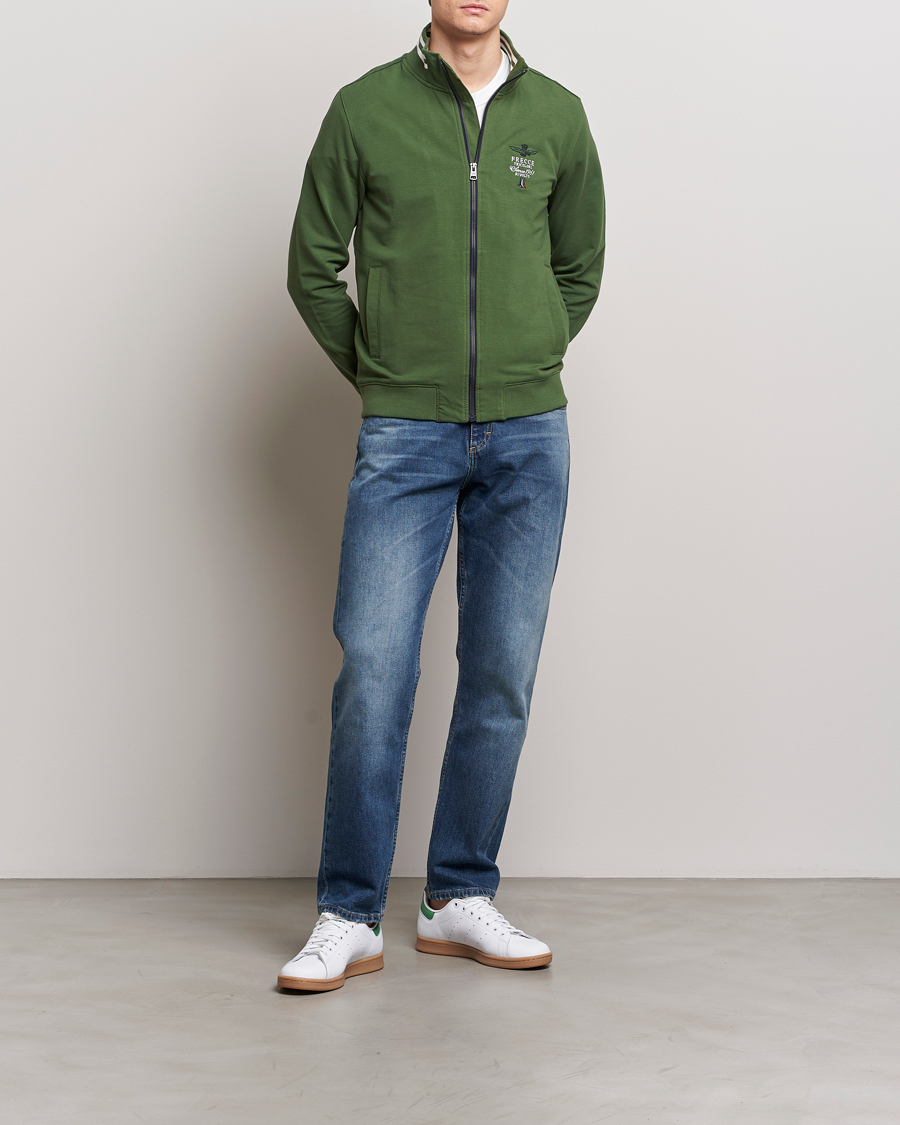 Heren | Truien | Aeronautica Militare | Full Zip Sweater Seaweed Green