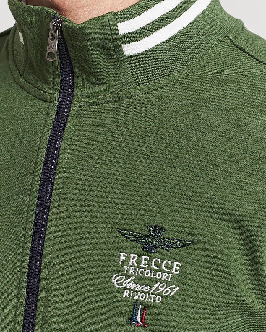 Heren | Truien | Aeronautica Militare | Full Zip Sweater Seaweed Green