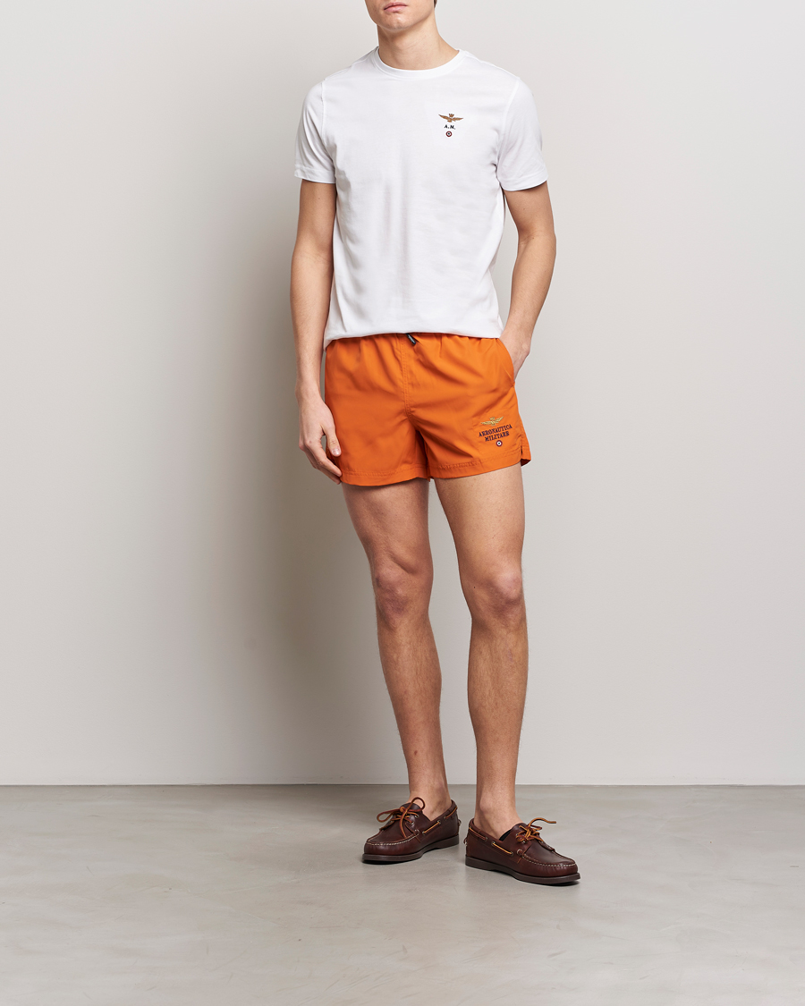 Heren | Zwembroek | Aeronautica Militare | Costume Swim Shorts Carrot Orange