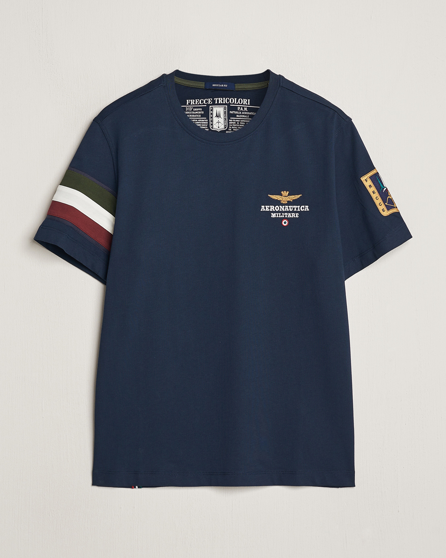 Heren | T-shirts | Aeronautica Militare | Tricolori Crew Neck T-Shirt Navy