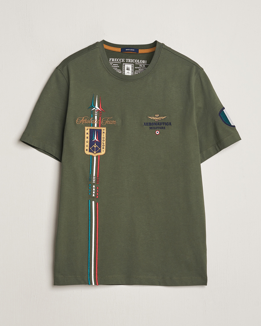 Heren | T-shirts | Aeronautica Militare | Tricolori Crew Neck T-Shirt Verde Green