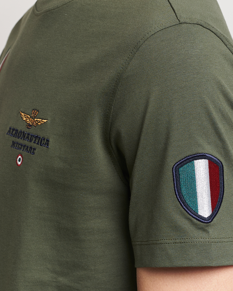 Heren | T-shirts | Aeronautica Militare | Tricolori Crew Neck T-Shirt Verde Green