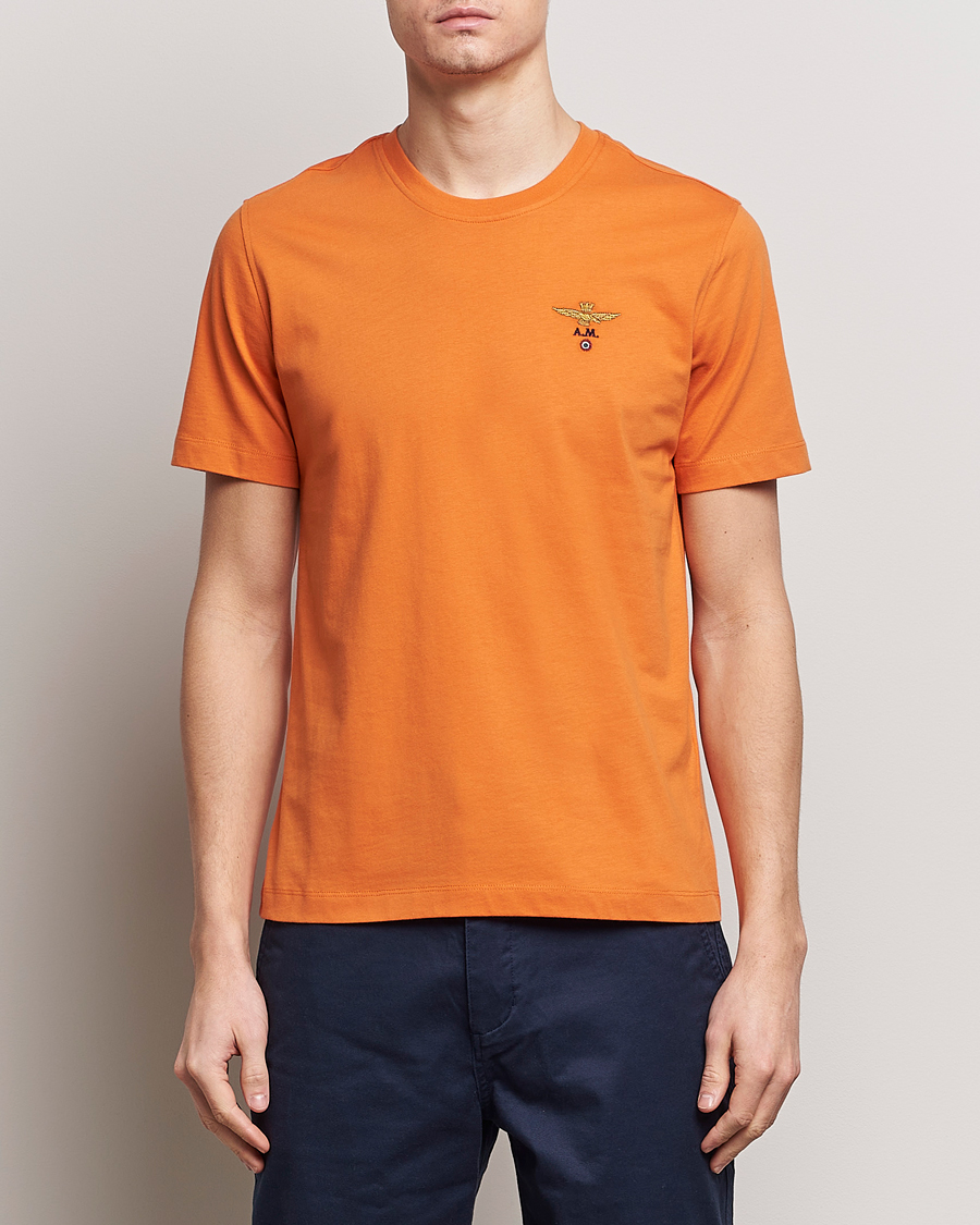 Heren | T-shirts met korte mouwen | Aeronautica Militare | TS1580 Crew Neck T-Shirt Carrot Orange